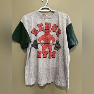 Vintage Made In USA Gray and Green Men's Graphic Tee Shirt